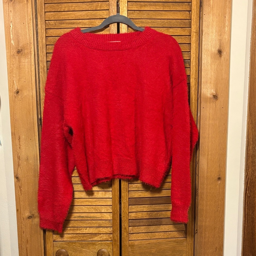 Marine Layer fuzzy eyelash sweater with cotton and merino wool